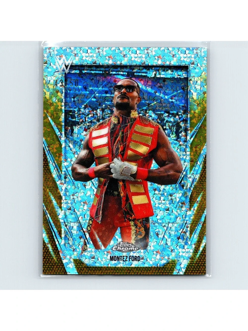 2026 Topps Chrome WWE Montez Ford #150 Gold Mini Diamond Refractor #/50 SMA